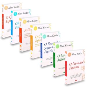 A "Coleção Obras Básicas", de Allan Kardec, reúne os pilares do espiritismo, incluindo clássicos como *O Livro dos Espíritos*, *O Livro dos Médiuns* e *O Evangelho Segundo o Espiritismo*.